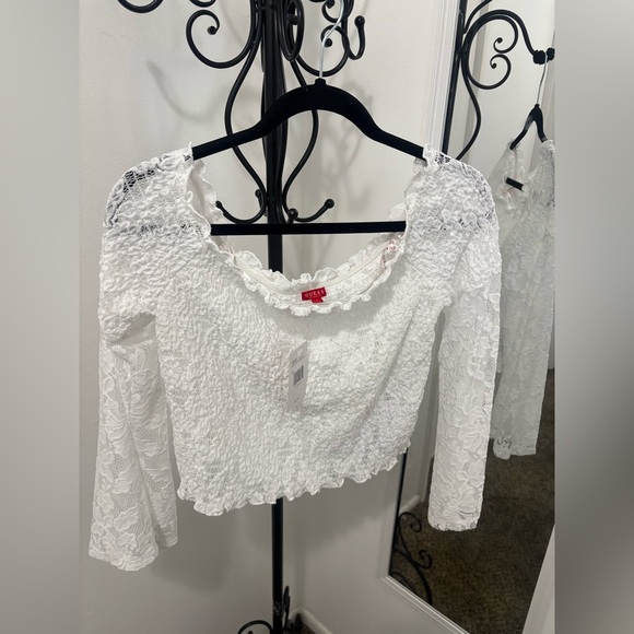 Guess Ivory Textured Blouse. NWT - Picture 1 of 8